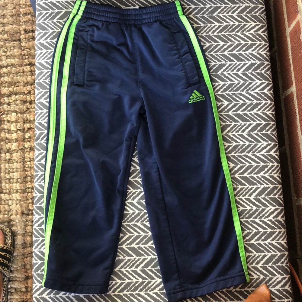 Adidas Blue and green sweatpants size 3T